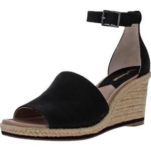 Enzo Angiolini Womens Petrina Black Suede Wedge Espadrille Heels Shoes NWT